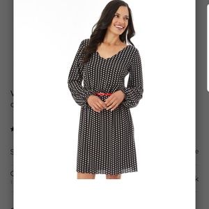 Apt 9 scalloped fit and flair dress belted size 8